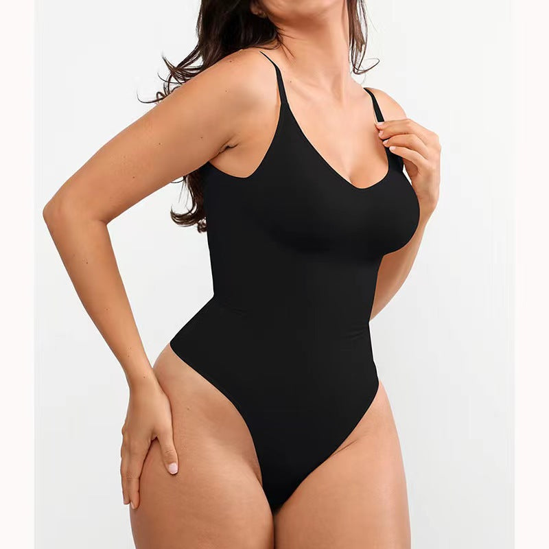 Seamless Covered Bust Jumpsuit Thong Bodysuit Fit
