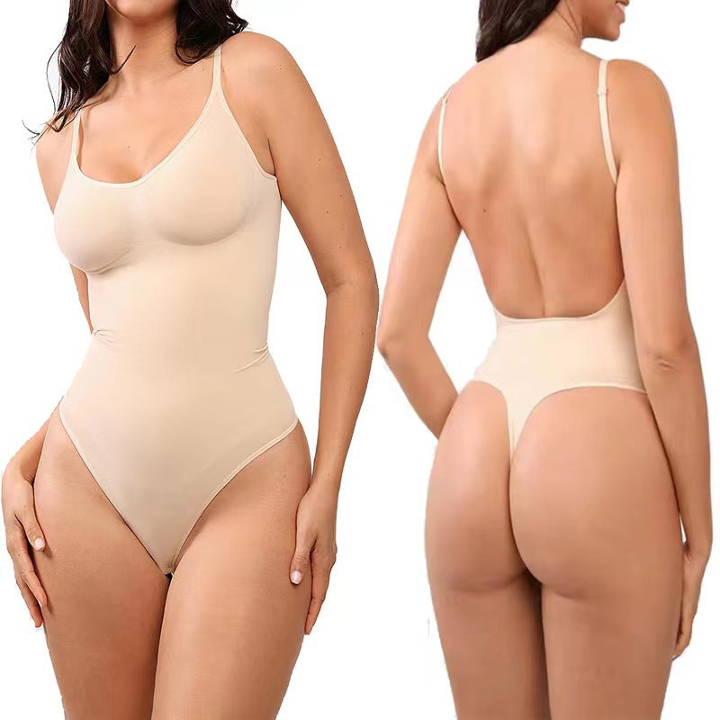 Seamless Covered Bust Jumpsuit Thong Bodysuit Fit