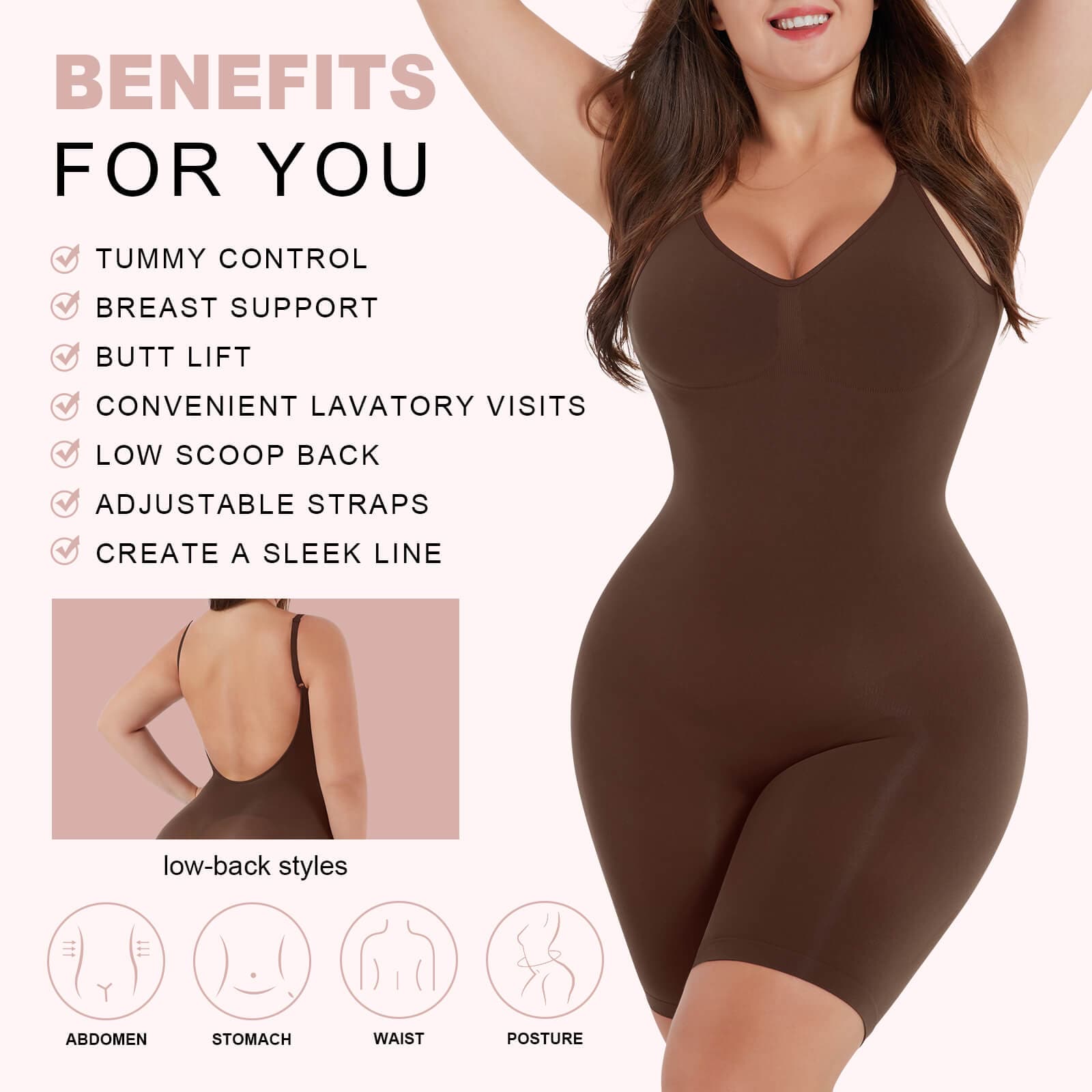 Tummy Control Shapewear Bodysuit – Slimming Butt Lifter & Thigh Slimmer for Women