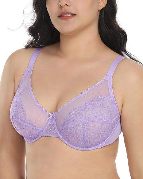 Floral Lace  Underwire Unlined Unpadded Full Coverage Bra