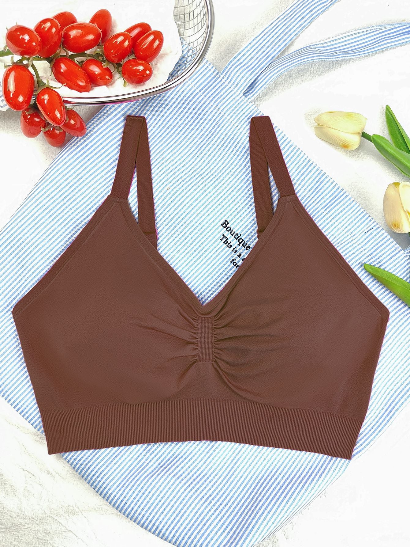 Women's Wireless Bra Comfort No Underwire Unlined Cami Bra Seamless Sports Bra