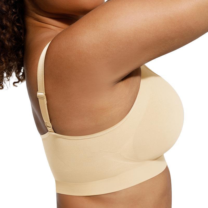 Women's Wireless Bra Comfort No Underwire Unlined Cami Bra Seamless Sports Bra