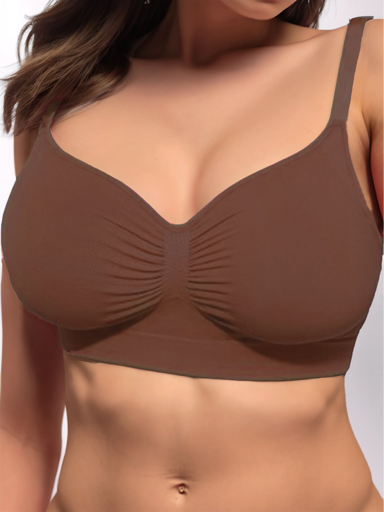 Women's Wireless Bra Comfort No Underwire Unlined Cami Bra Seamless Sports Bra