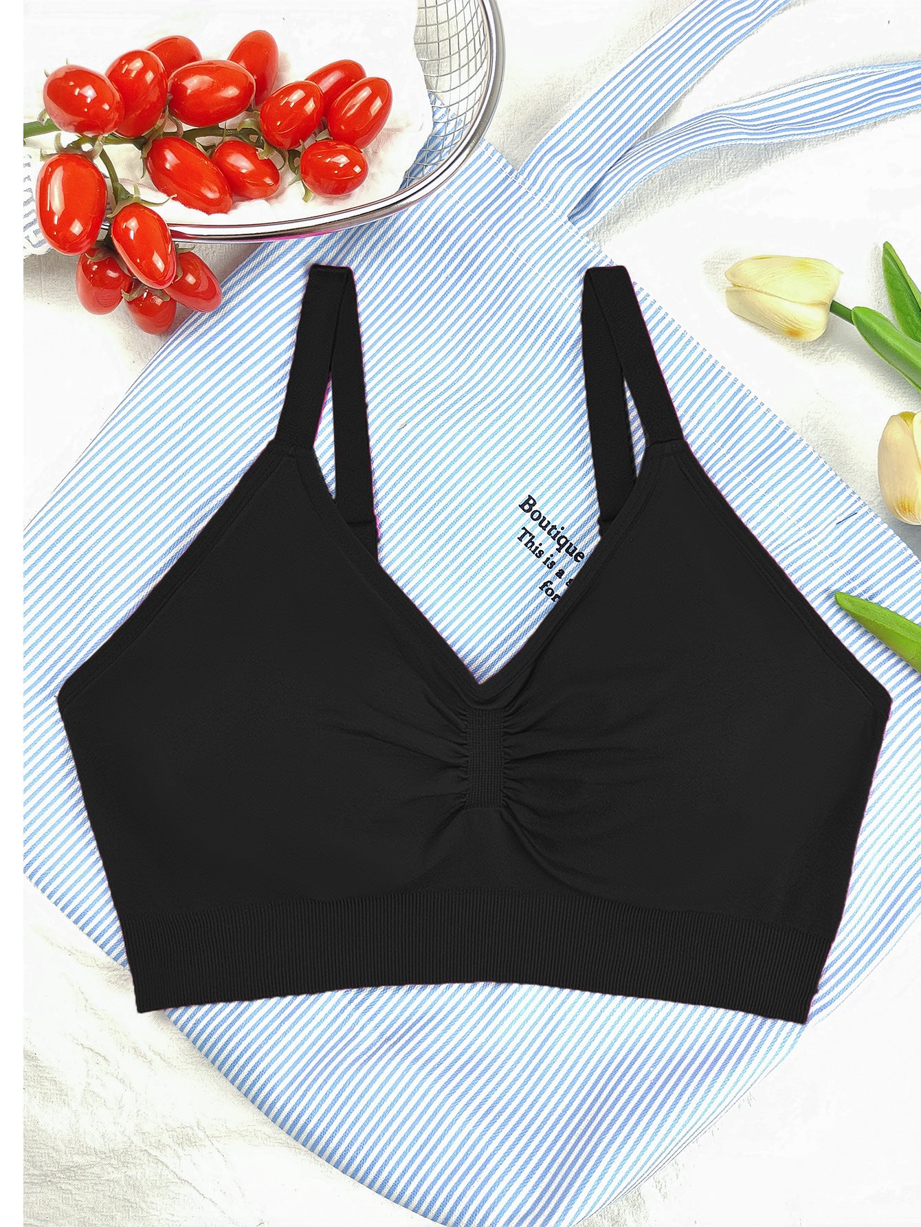 Women's Wireless Bra Comfort No Underwire Unlined Cami Bra Seamless Sports Bra